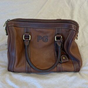 PG Brown Leather Satchel